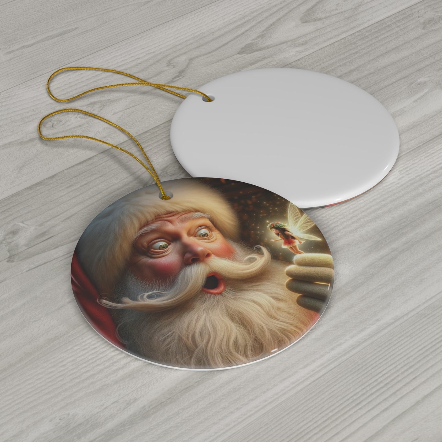 A Christmas Santa Ceramic Ornament