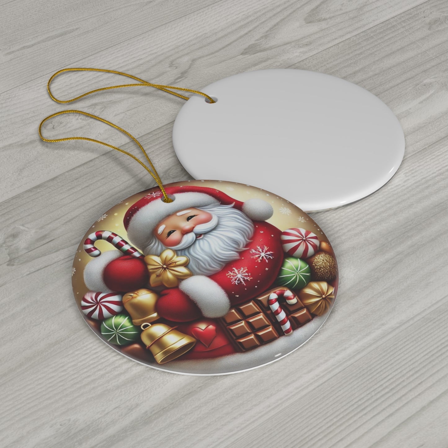 A Christmas Santa Ceramic Ornament