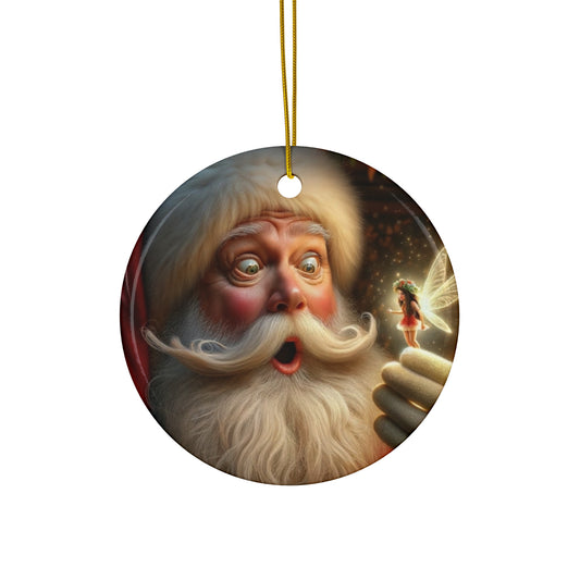 A Christmas Santa Ceramic Ornament