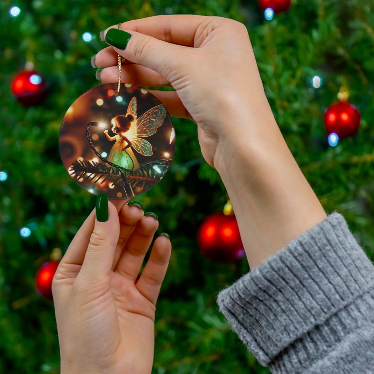 A Christmas Fairy Ceramic Ornament