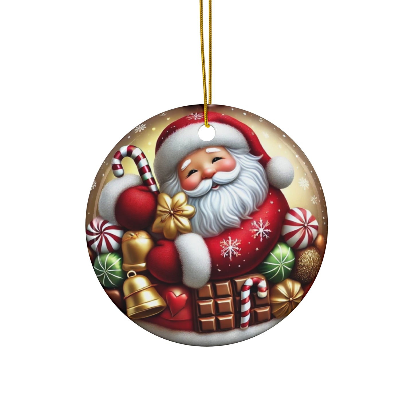 A Christmas Santa Ceramic Ornament