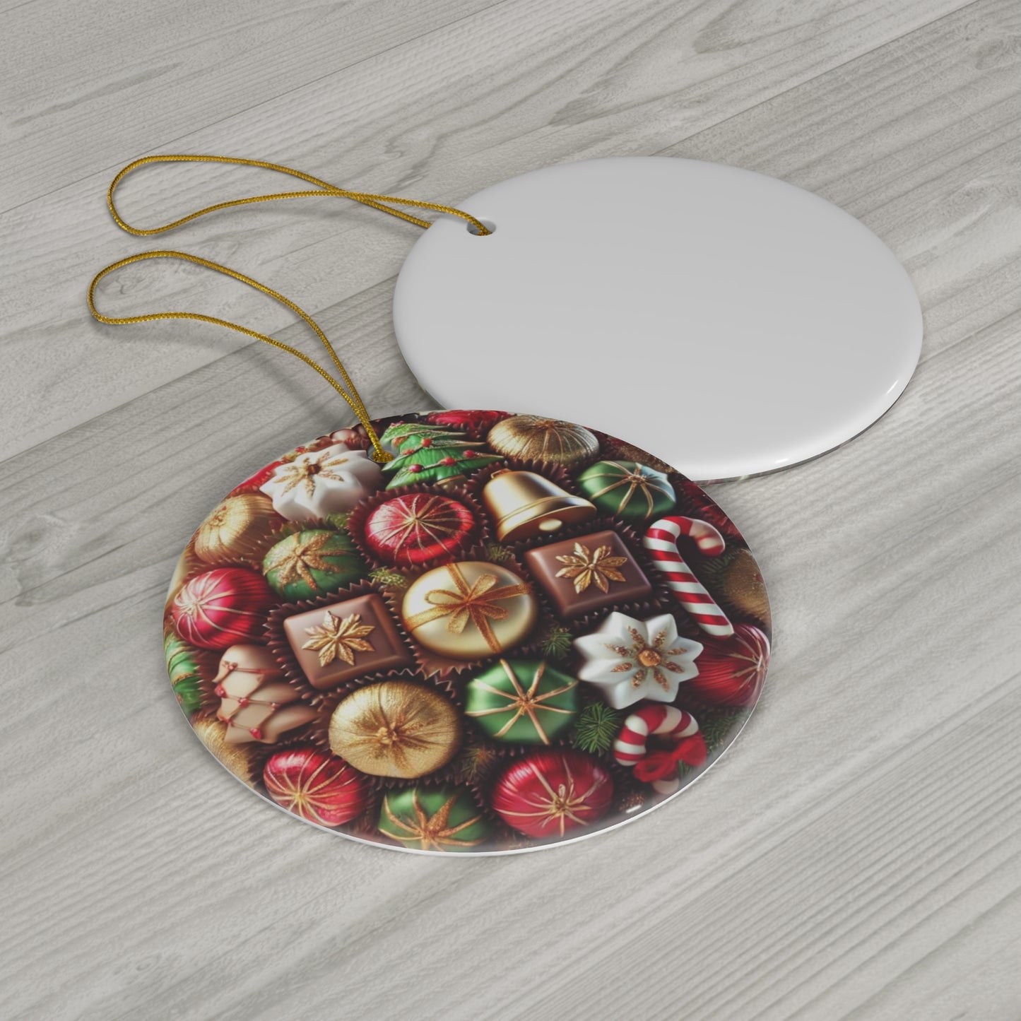 A Christmas Candy Ceramic Ornament