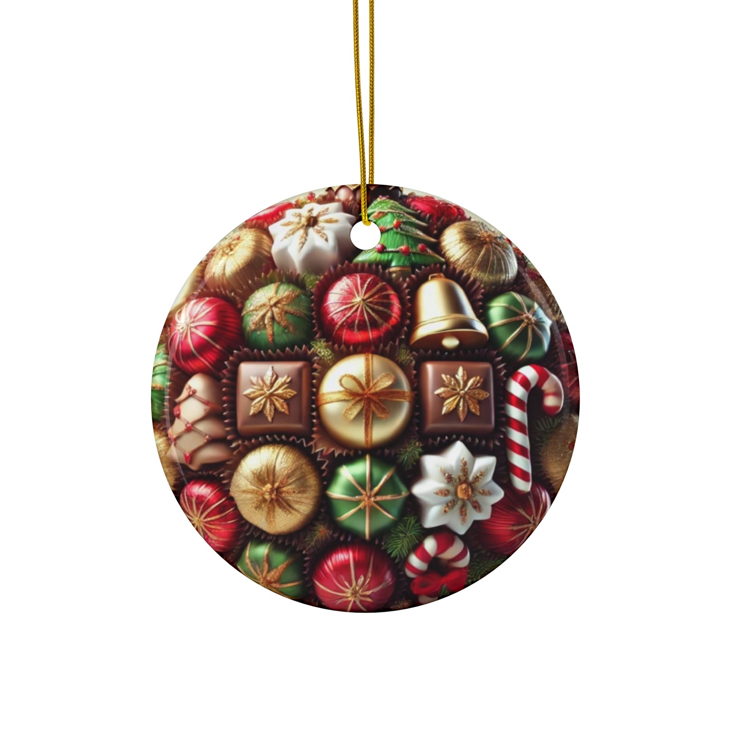 A Christmas Candy Ceramic Ornament