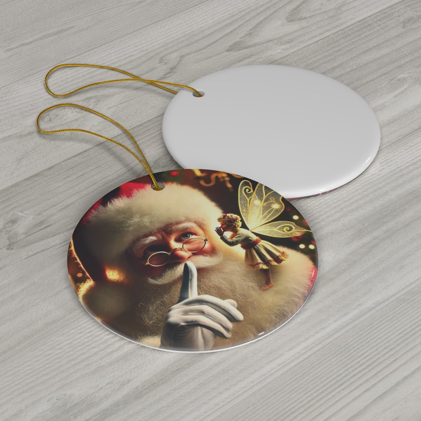 A Christmas Santa Ceramic Ornament