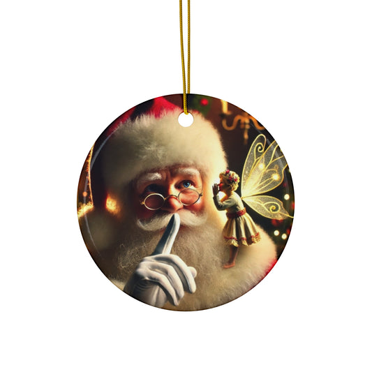 A Christmas Santa Ceramic Ornament